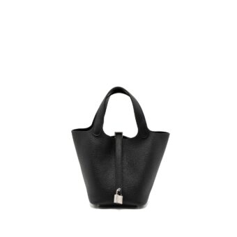 Hermes Picotin 18 Lock Bag Clemence Black SHW Stamp B