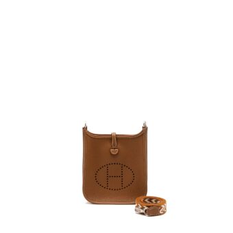 Hermes Mini Evelyne Clemence Gold/Blanc SHW Stamp U