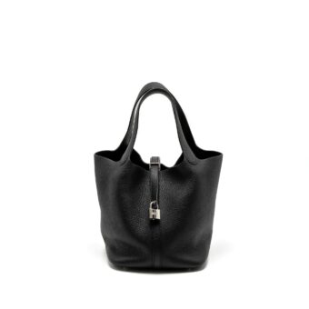 Hermes Picotin 22 Lock Bag Clemence Black SHW Stamp D