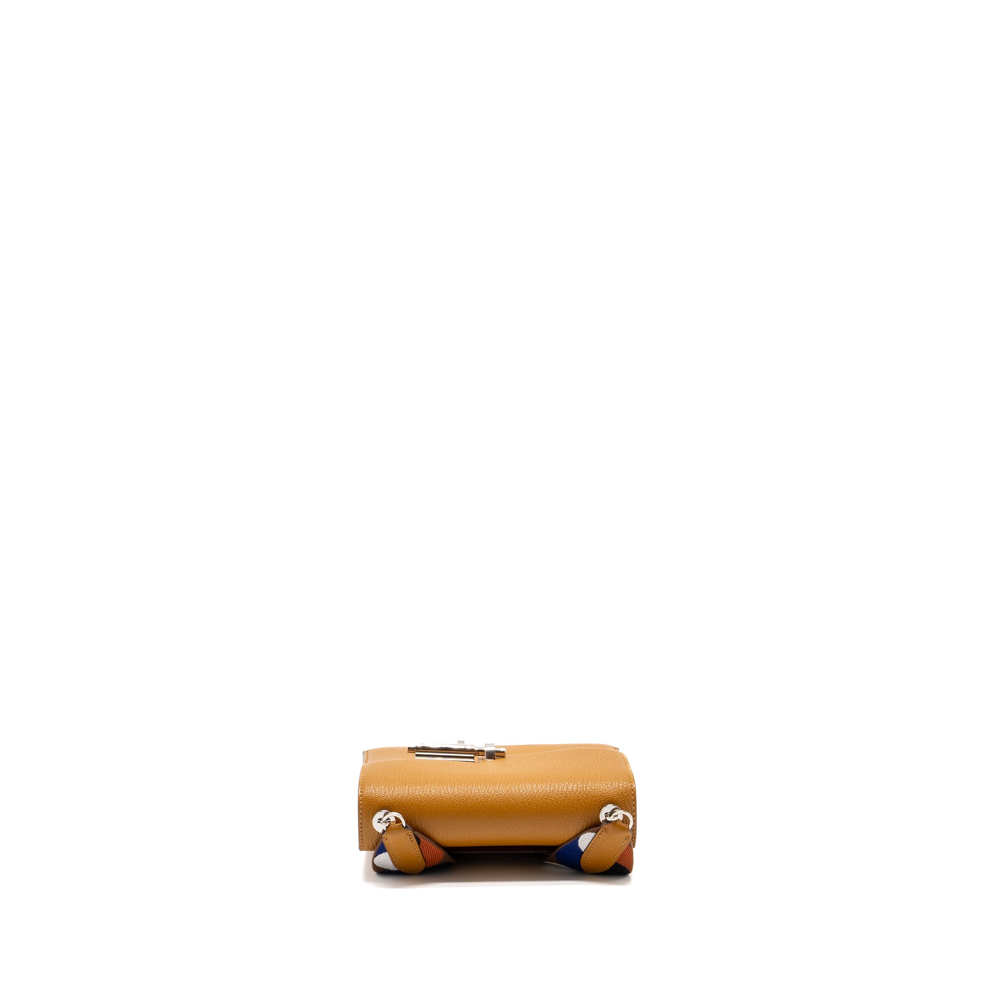 Hermes Mini Strap Verrou Bag Chevre Mysore Caramel/Multicolour SHW Stamp Z - Image 6