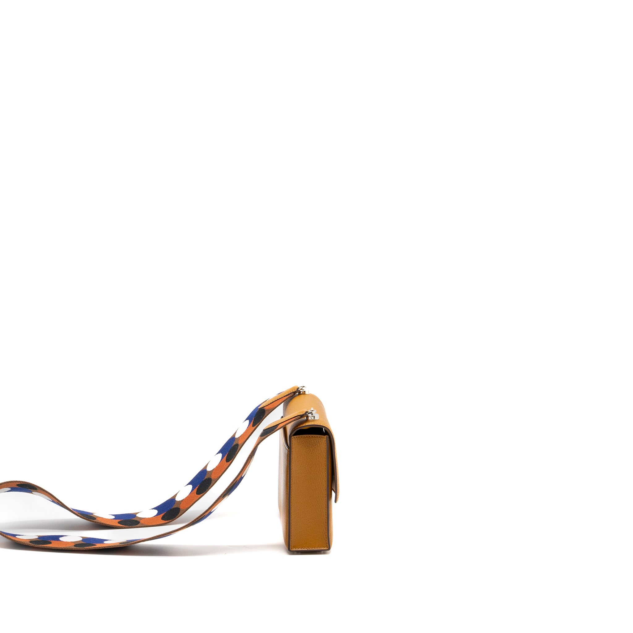 Hermes Mini Strap Verrou Bag Chevre Mysore Caramel/Multicolour SHW Stamp Z - Image 3