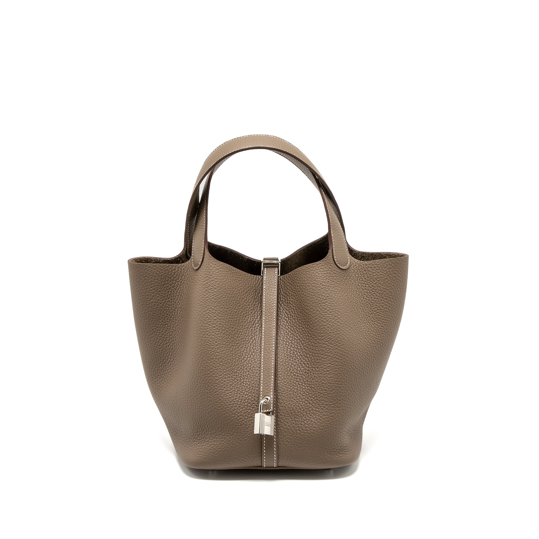 Hermes Picotin 22 Lock Bag Clemence Etoupe SHW Stamp B
