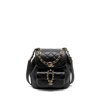 Chanel 23C Duma Mini Backpack Calfskin Black LGHW (Microchip)