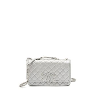 Chanel Filigree Flap Bag Caviar Silver SHW