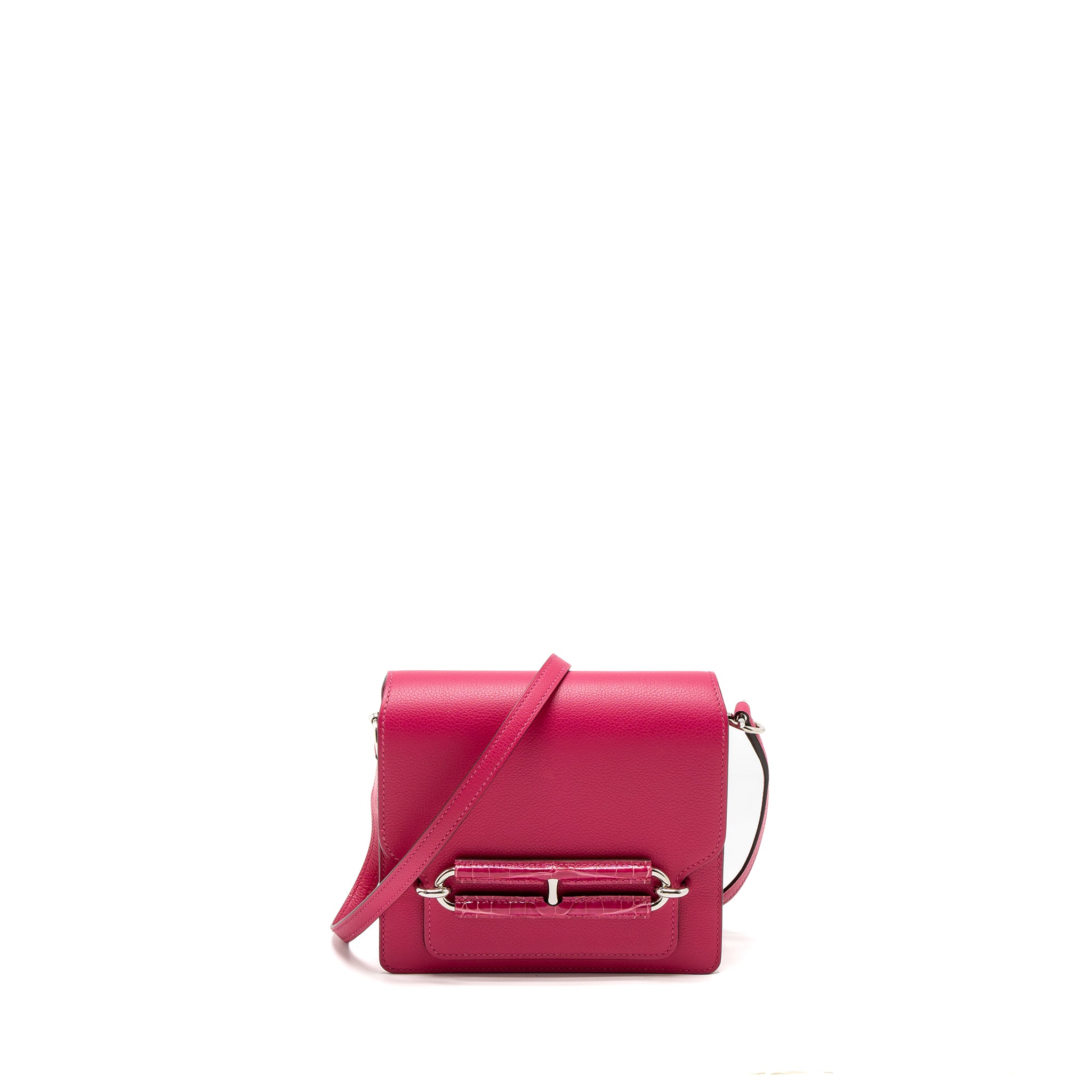 Hermes Mini Roulis Alligator Touch Evercolor Rose Mexico SHW Stamp Z