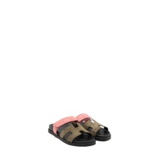 Hermes Size 39 Chypre Sandle Suede/Calfskin Toundra/Rose