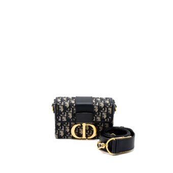 Dior 30 Montaigne Box Bag Blue Dior Oblique Jacquard GHW