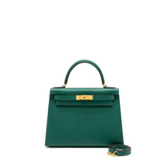 Hermes Kelly 28 Special Order Epsom Malachite/Gris Asphalte GHW Stamp C