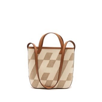 Hermes Cabas H en Biais 27 Bag Canvas/Leather Ecru/Natural/Gold Stamp Z
