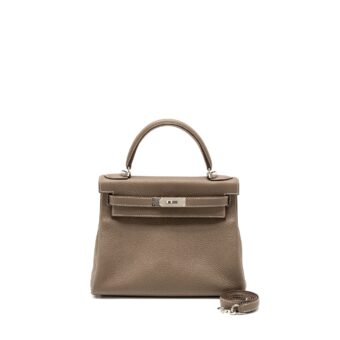Hermes Kelly 28 Clemence Etoupe SHW Stamp Y