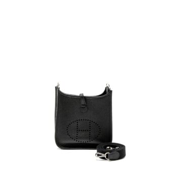 Hermes Mini Evelyne Clemence Black SHW Stamp U