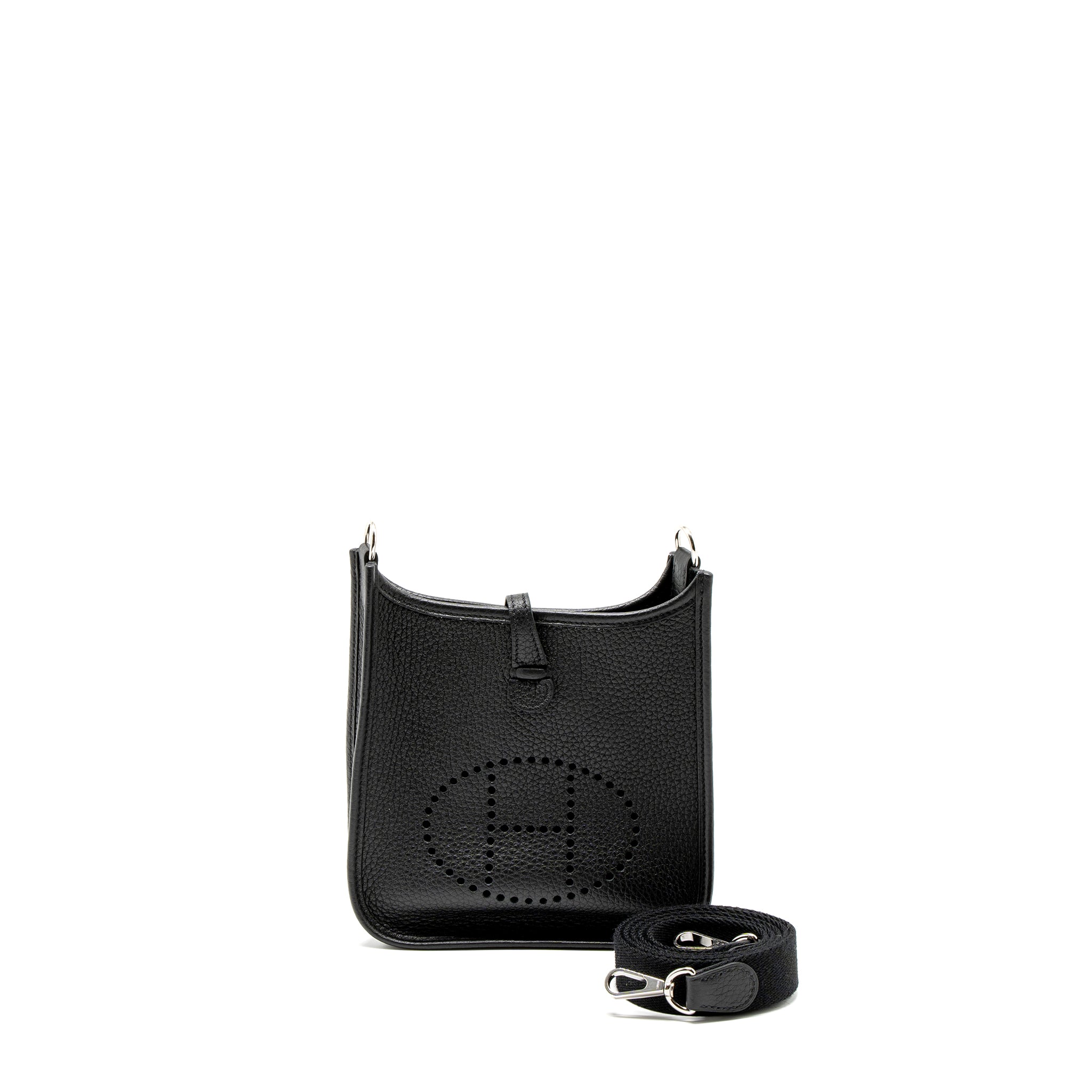 Hermes Mini Evelyne Clemence Black SHW Stamp U