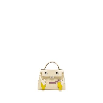 Hermes Kelly Dole Picto Epsom Nata/Lime/Mauve Sylvestre/Chai SHW Stamp B