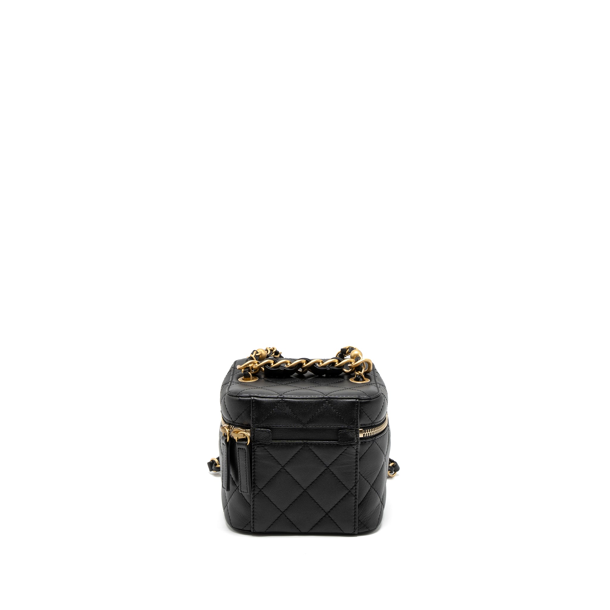 Chanel Top Handle Vanity Crossbody Bag Calfskin Black Brushed GHW (Microchip) - Image 2