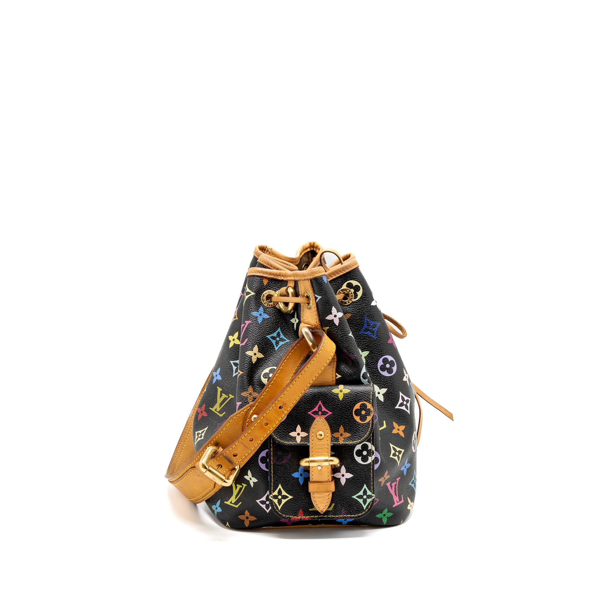 Louis Vuitton Petit Noe Black Multicolour Monogram Canvas GHW - Image 4
