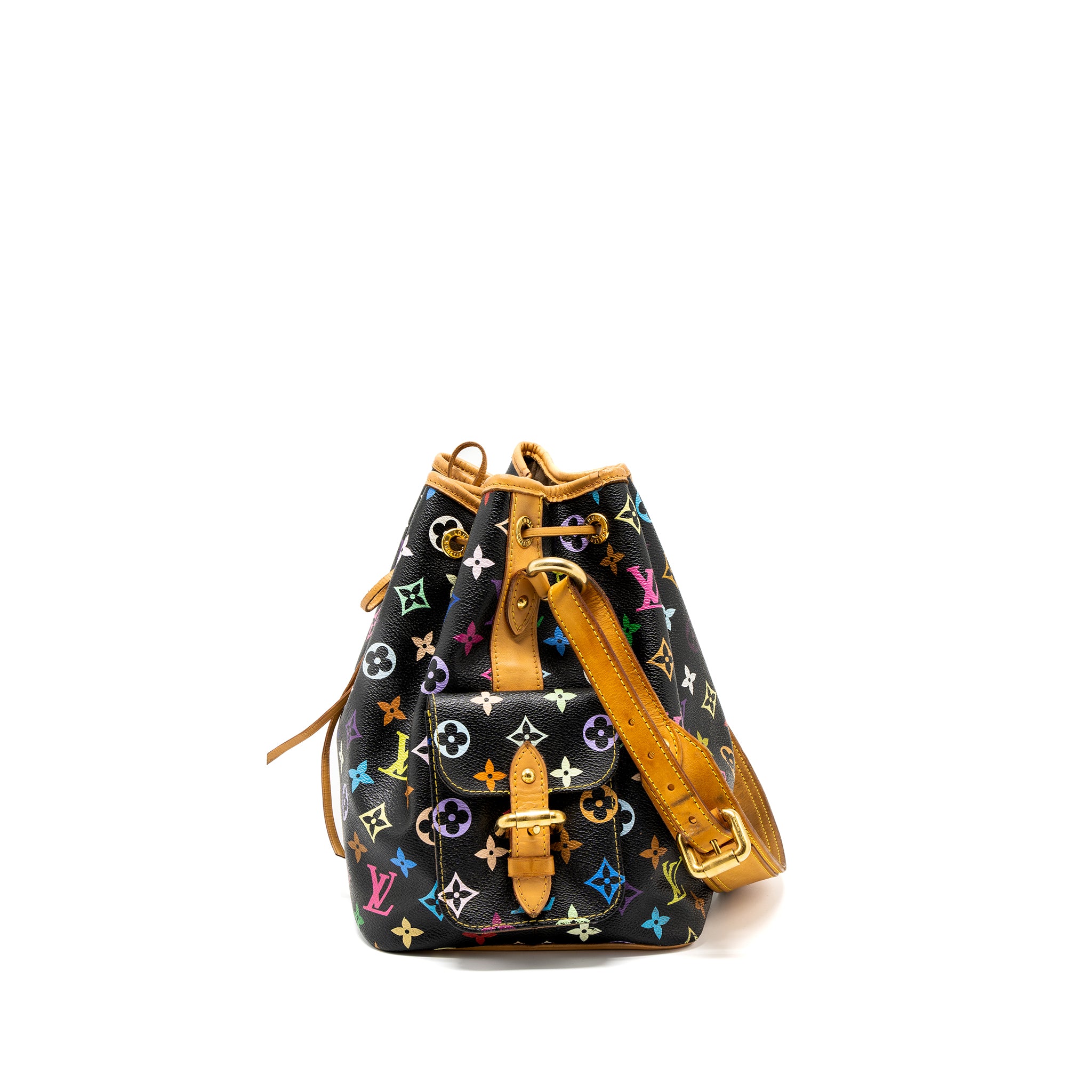 Louis Vuitton Petit Noe Black Multicolour Monogram Canvas GHW - Image 3