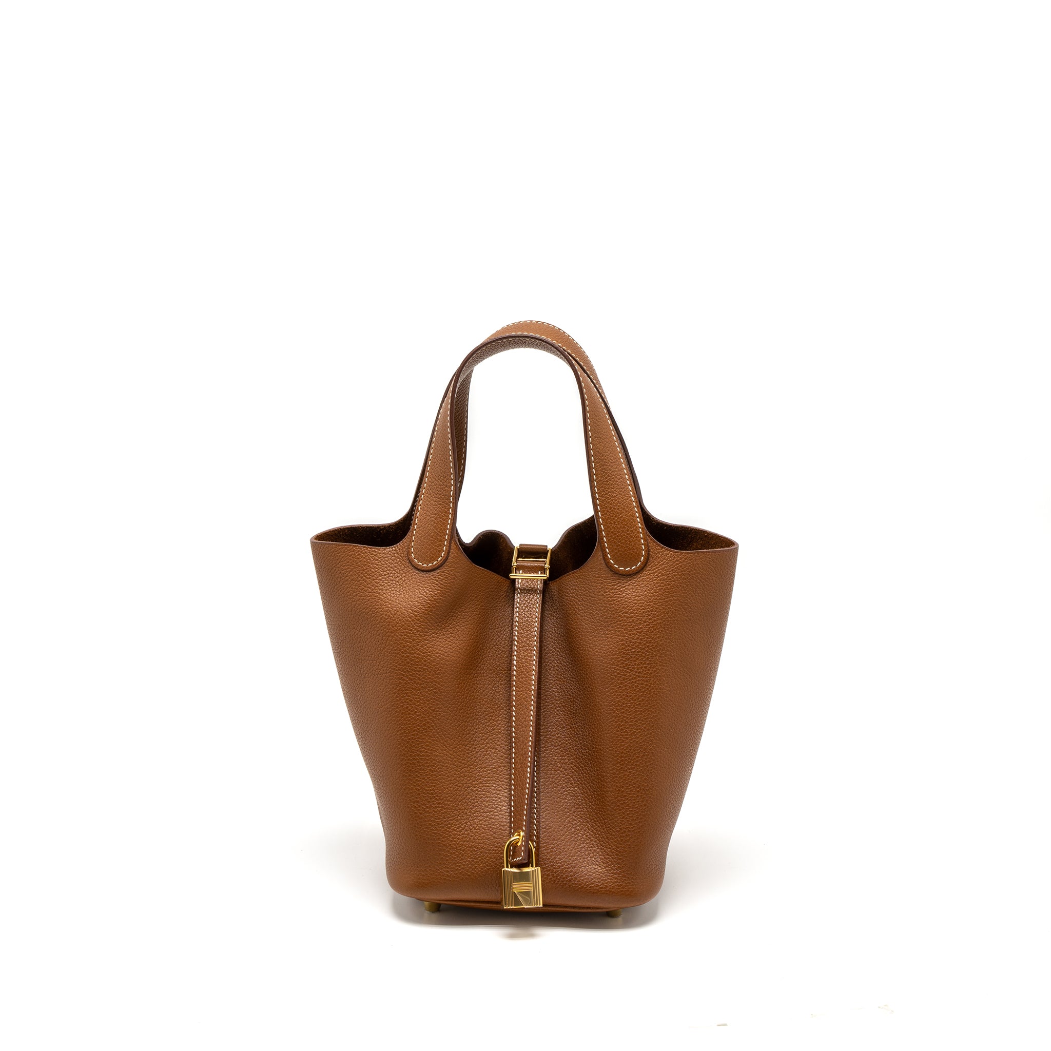 Hermes Picotin 18 Lock Bag Barenia Faubourg Gold GHW Stamp Y
