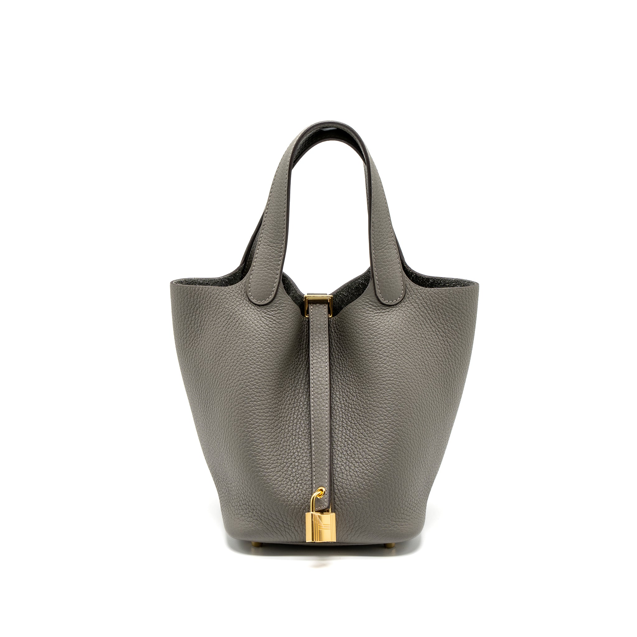 Hermes Picotin 18 Clemence Gris Meyer GHW Stamp U