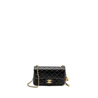 Chanel Pearl Crush Mini Rectangular Lambskin Black Brushed GHW (Microchip)