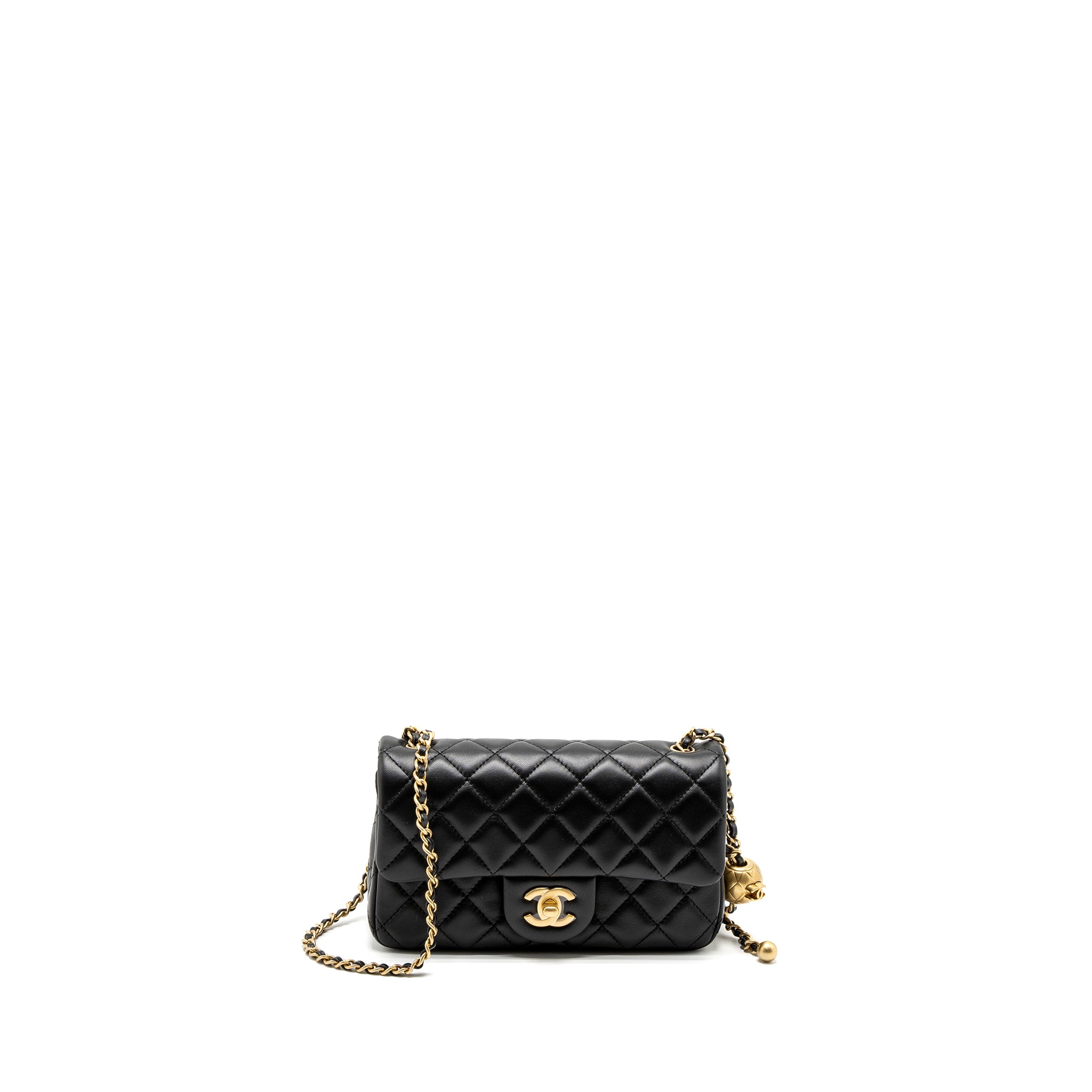 Chanel Pearl Crush Mini Rectangular Lambskin Black Brushed GHW (Microchip)