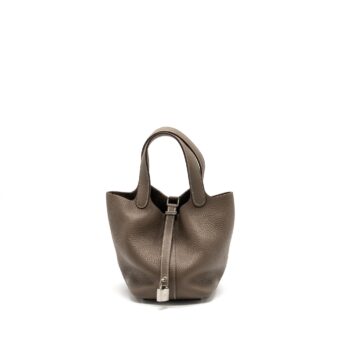Hermes Picotin 18 Lock Bag Clemence Etoupe SHW Stamp D