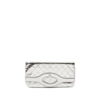 Chanel 31 Clutch Bag Goatskin Metallic Silver SHW