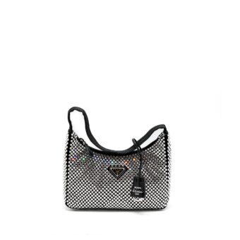 Prada Re-Edition 2000 Mini-Bag Satin/Crystal Black SHW