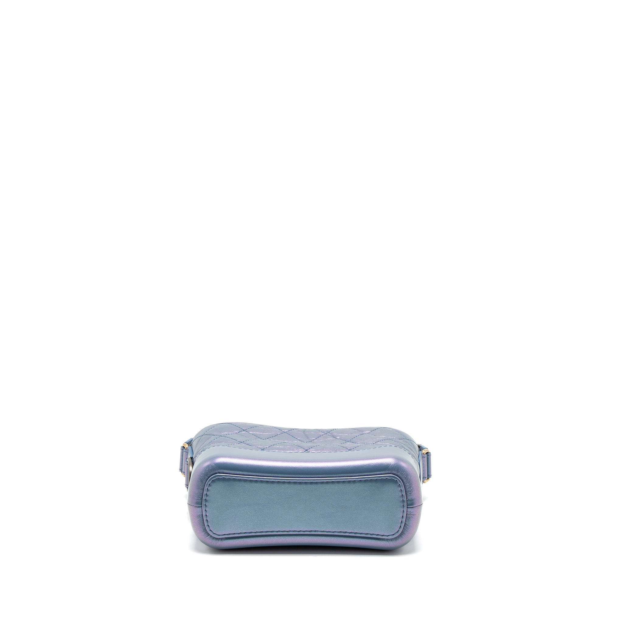 Chanel Small Gabrielle Hobo Bag Aged Calfskin Iridescent Blue Multicolour Hardware - Image 5