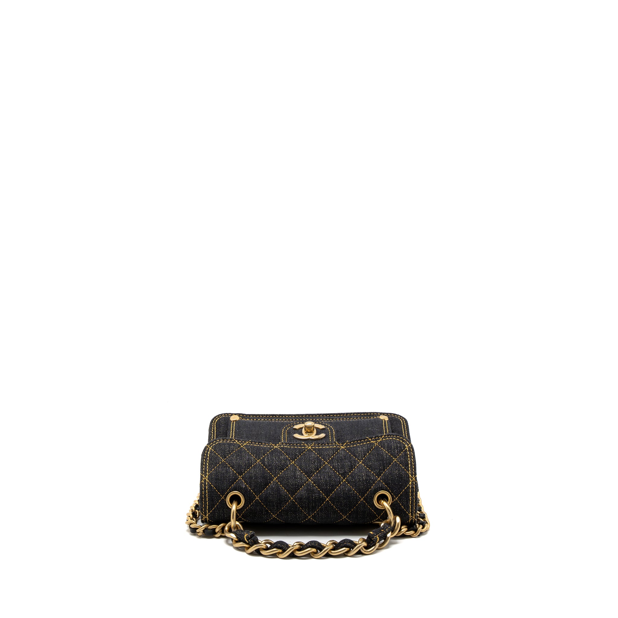 Chanel 23S Flap Bag Denim Dark Blue Brushed GHW (Microchip) - Image 6