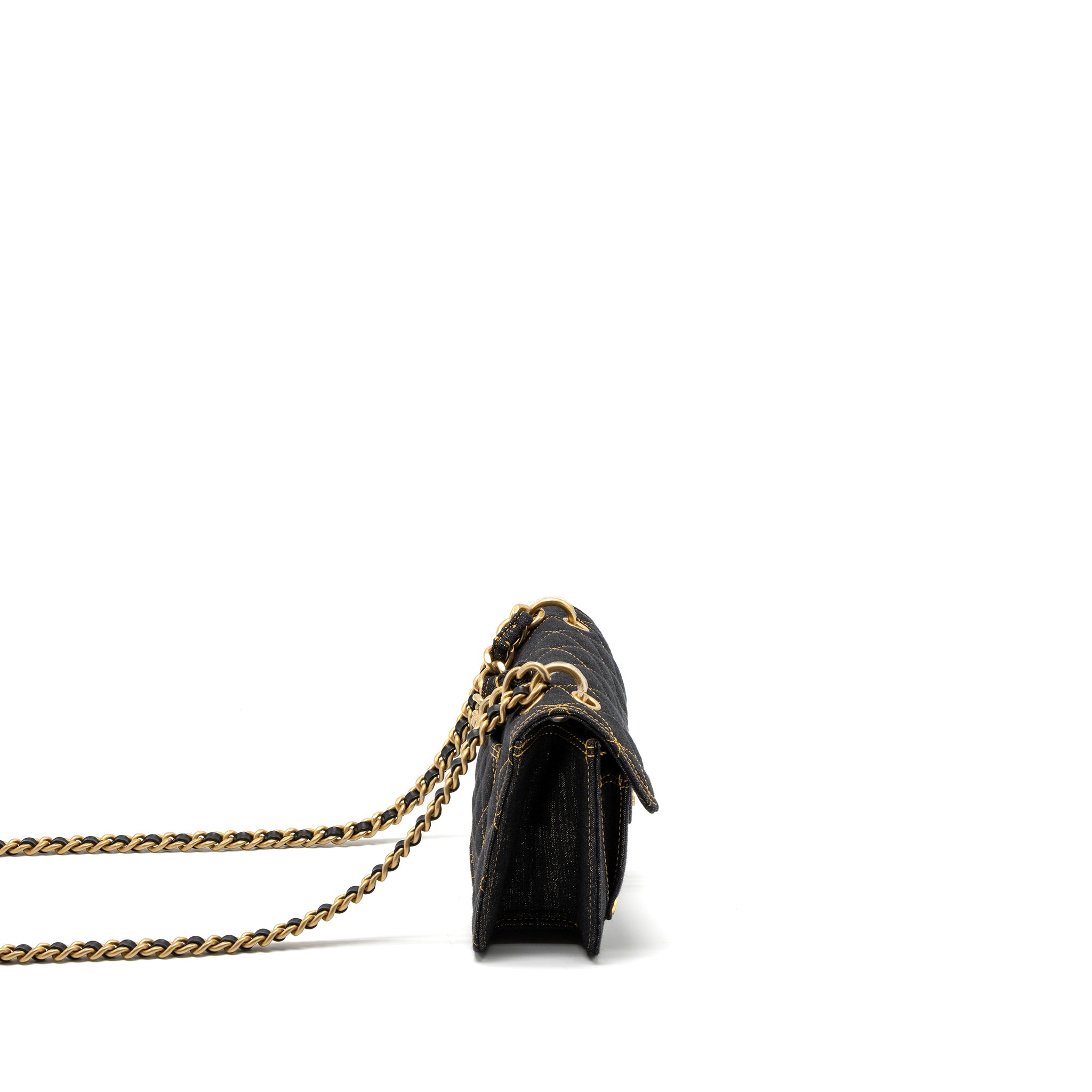 Chanel 23S Flap Bag Denim Dark Blue Brushed GHW (Microchip) - Image 3