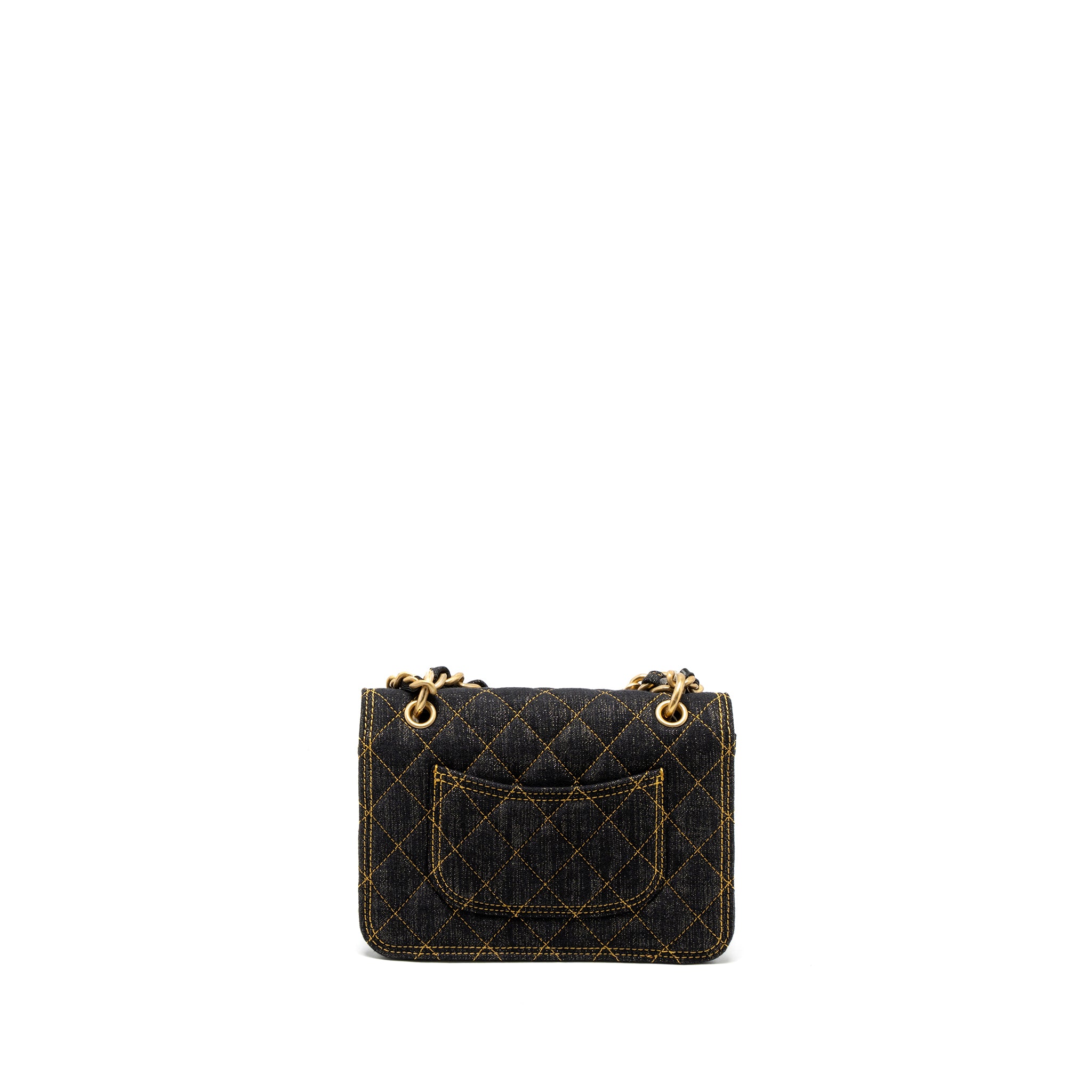 Chanel 23S Flap Bag Denim Dark Blue Brushed GHW (Microchip) - Image 2
