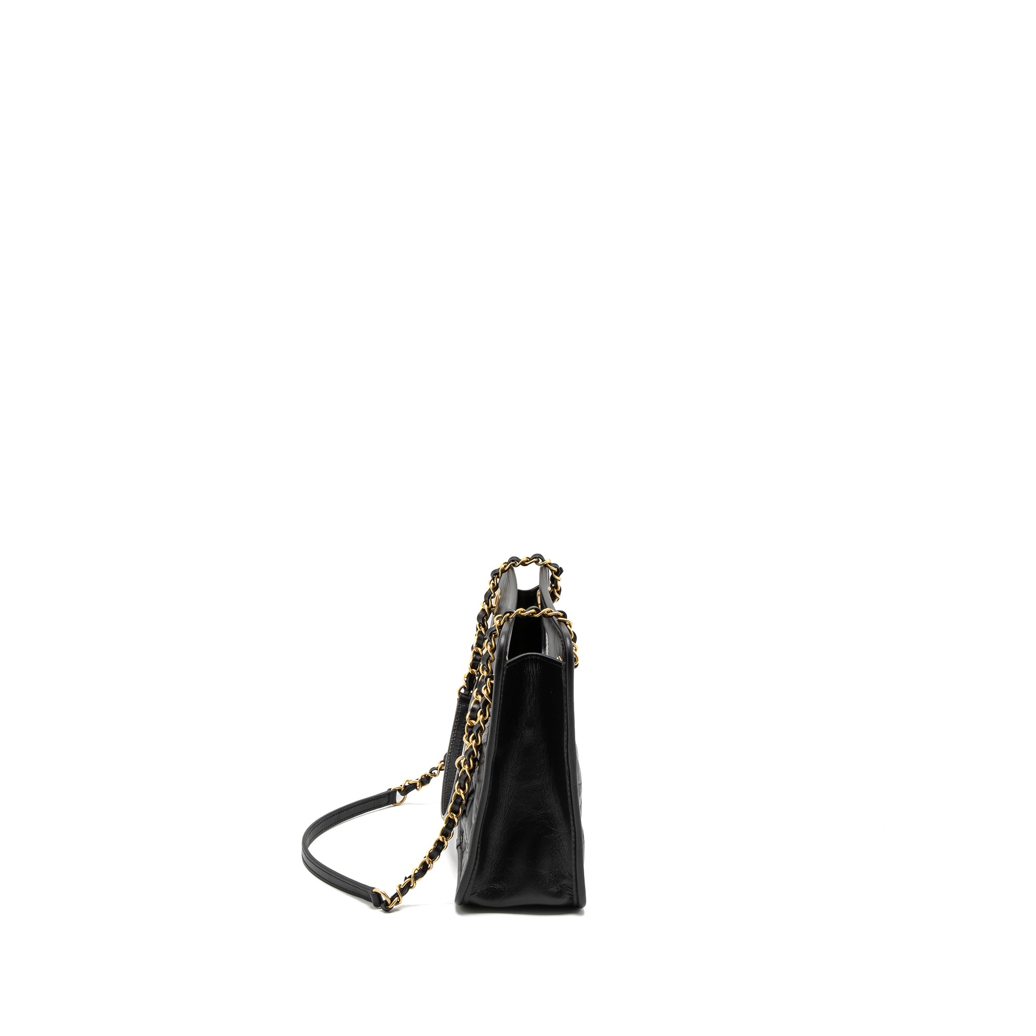 Chanel 23S Clutch Bag with Chain Calfskin Black Brushed GHW (Microchip) - Image 3