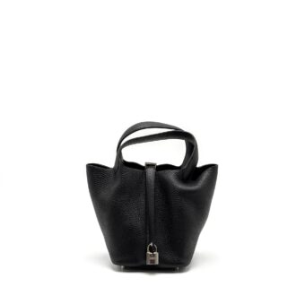 Hermes Picotin 18 Lock Bag Clemence Black SHW Stamp Y