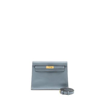 Hermes Kelly Danes Evercolor J7 Blue Lin GHW Stamp Z