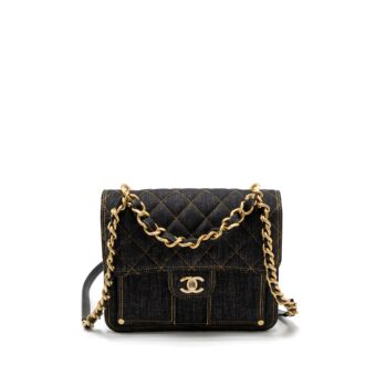 Chanel 23S Flap Backpack Denim Dark Blue Brushed GHW (Microchip)