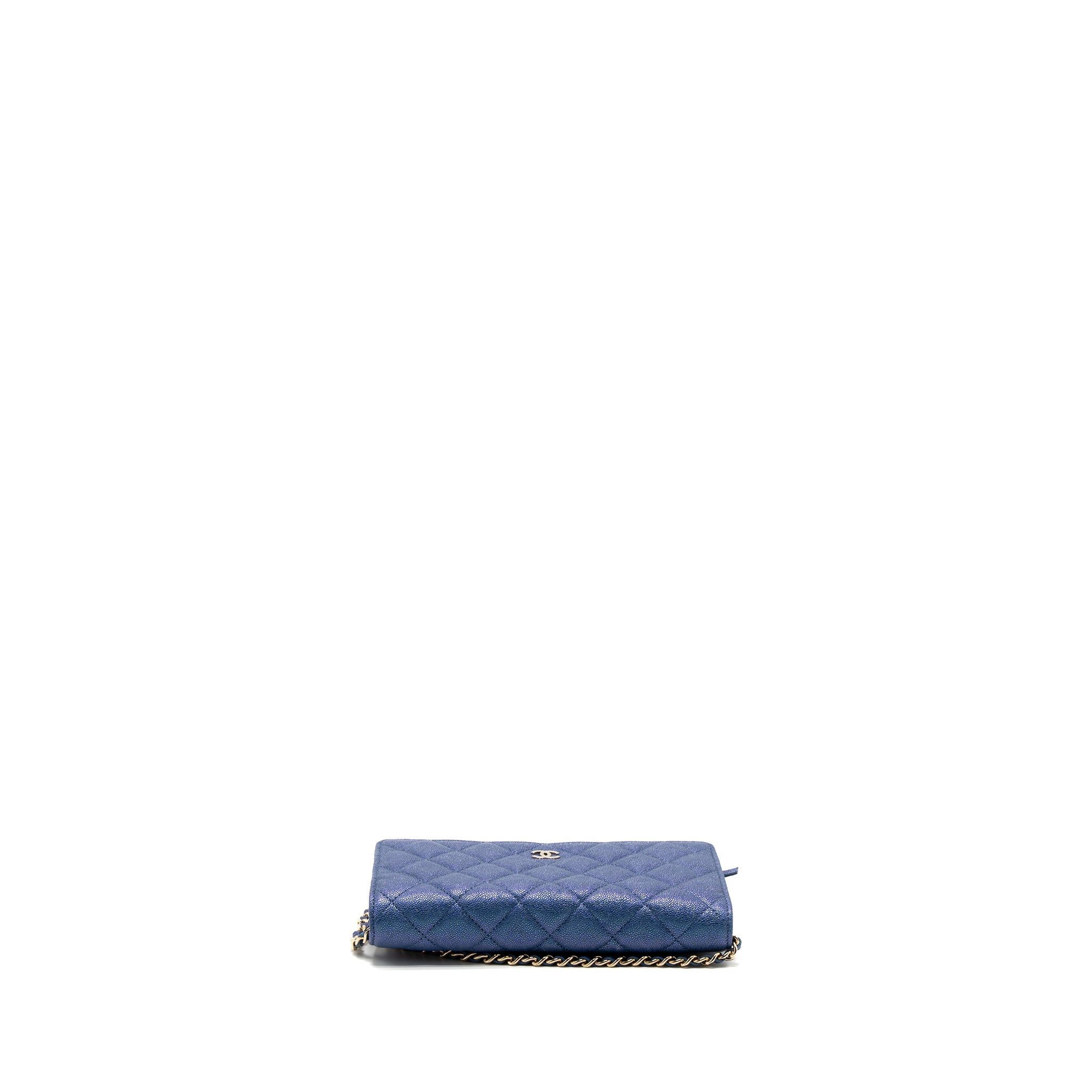 Chanel Classic Wallet On Chain Caviar Iridescent Blue LGHW - Image 6