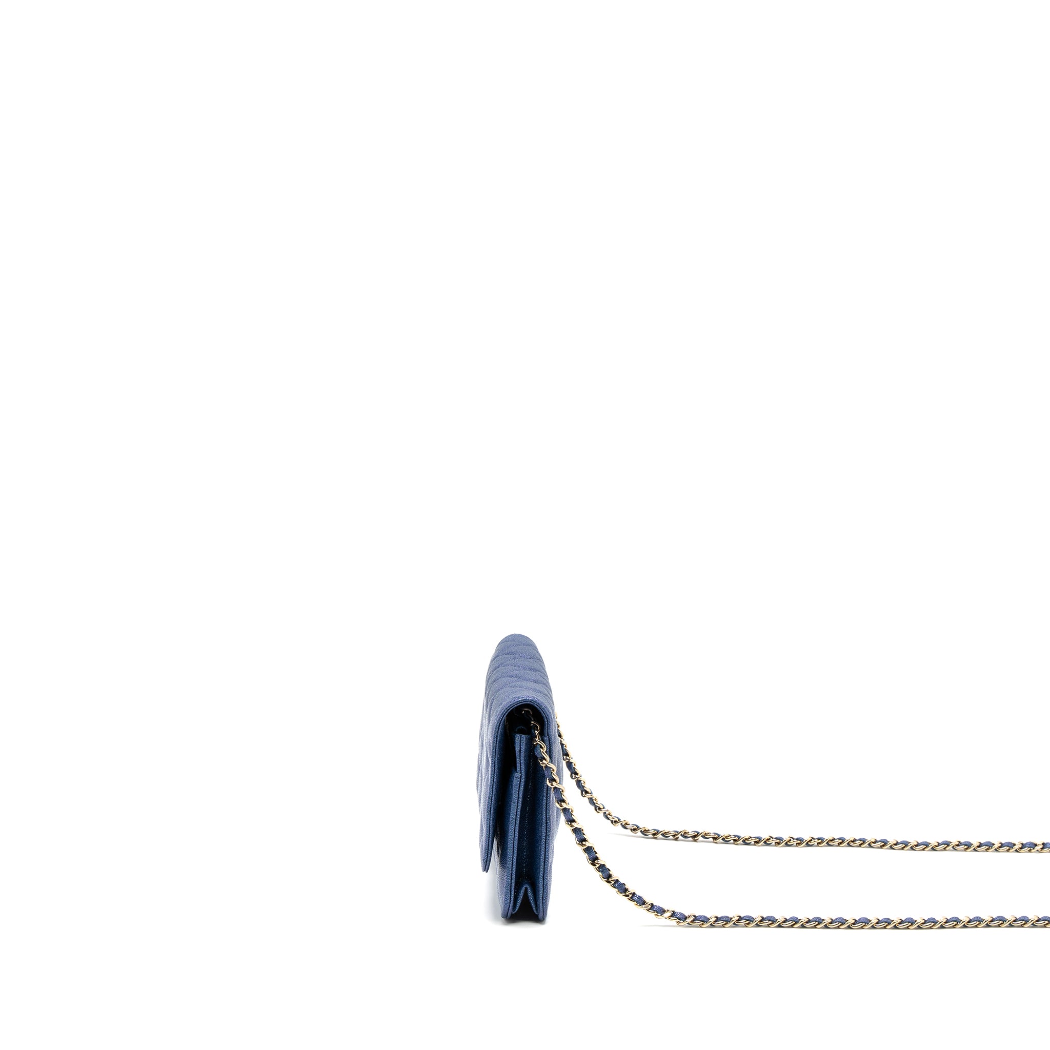 Chanel Classic Wallet On Chain Caviar Iridescent Blue LGHW - Image 4