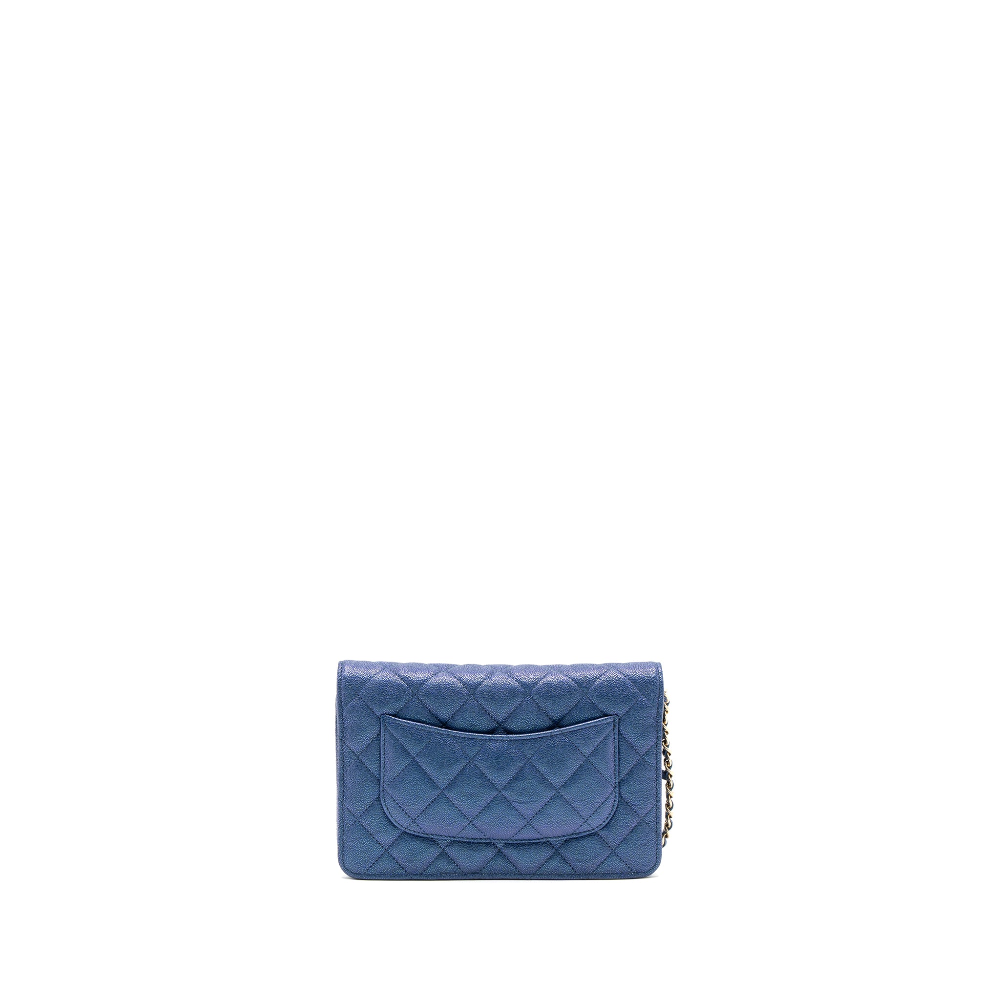 Chanel Classic Wallet On Chain Caviar Iridescent Blue LGHW - Image 2