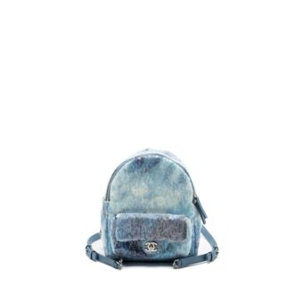 Chanel Mini Backpack Sequins Multicolour Blue SHW