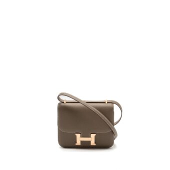 Hermes Mini Constance Epsom Etoupe RGHW Stamp U