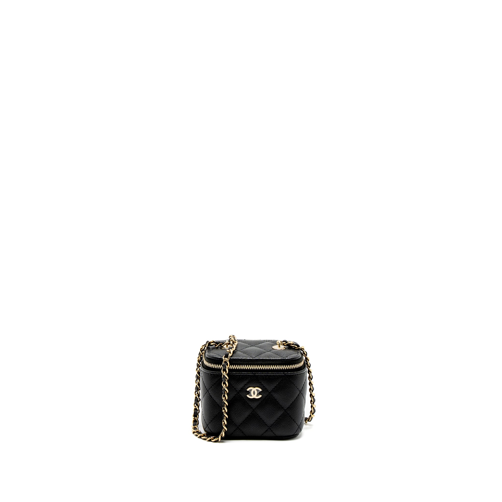 Chanel Mini Vanity with Chain Caviar Black LGHW (Microchip)