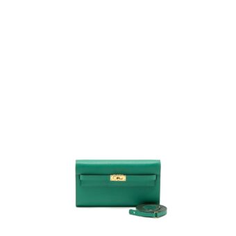 Hermes Classic Kelly to Go Epsom 06 Vert Jade GHW Stamp U