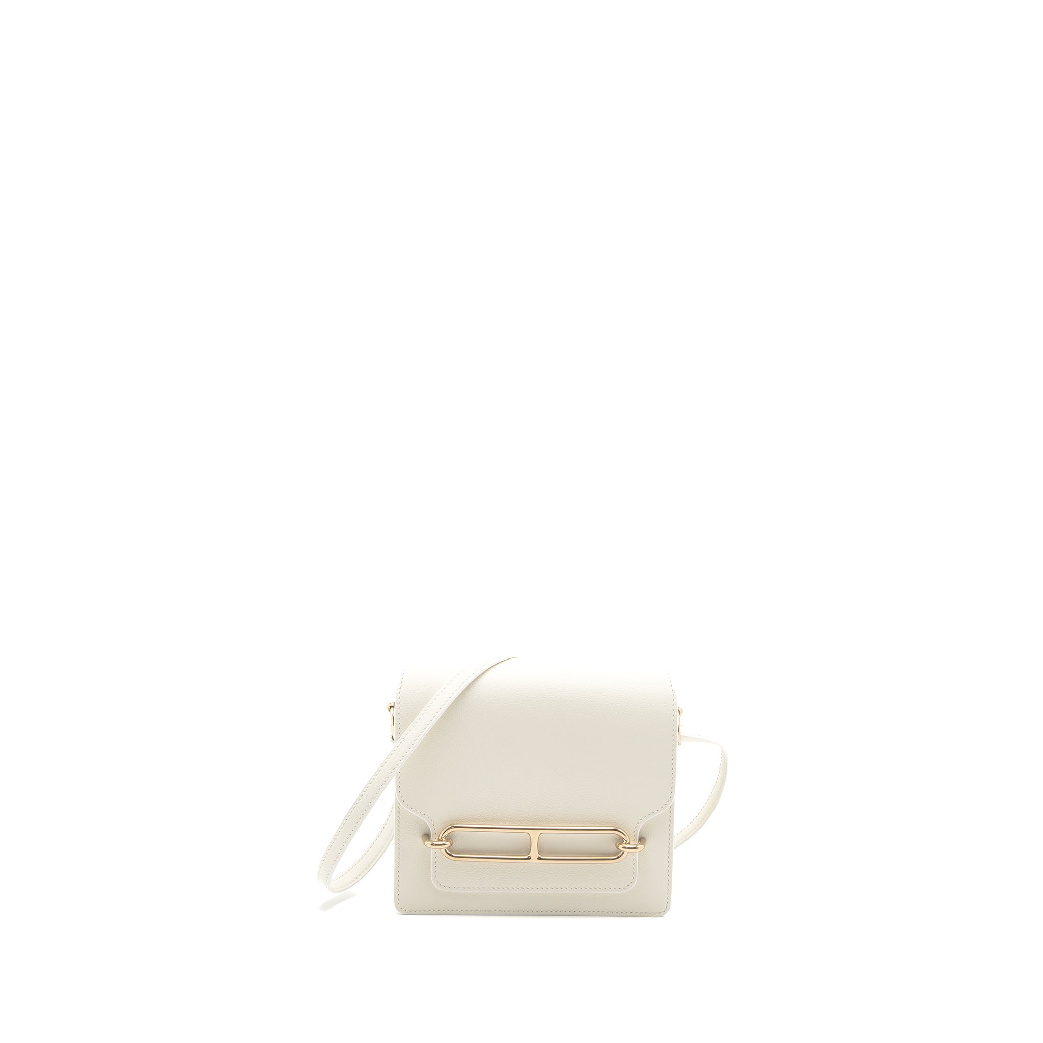 Hermes Mini Roulis Evercolor Blanc LGHW Stamp U
