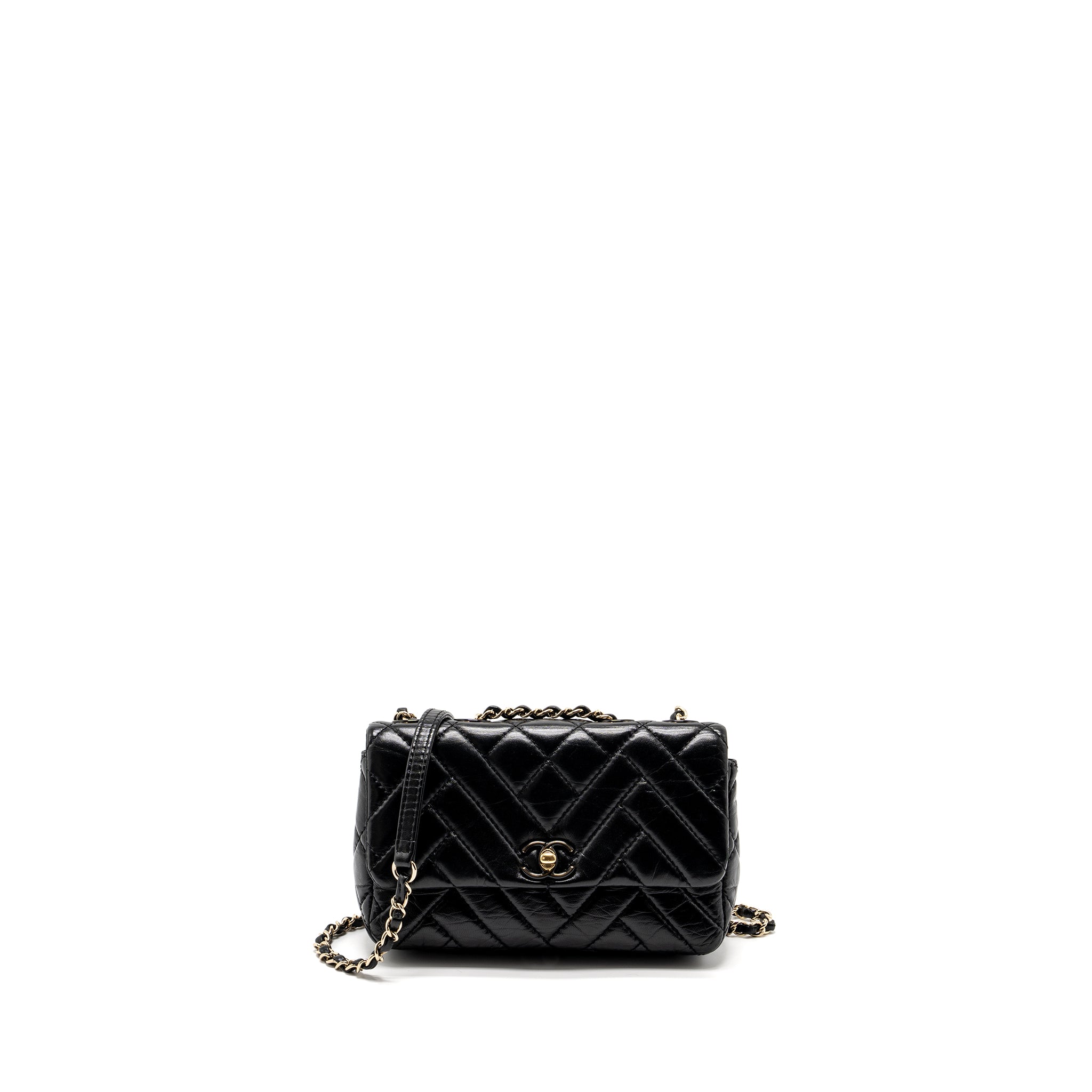 Chanel Mont Coco Mini Flap Bag Shiny Lambskin Black LGHW