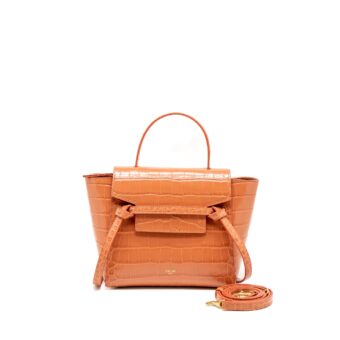 Celine Nano Belt Bag Croc Embossed Calfskin Lychee GHW