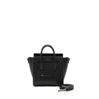 Celine Nano Luggage Bag Calfskin Black SHW
