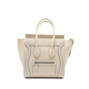 Celine Micro Luggage Bag Calfskin White SHW