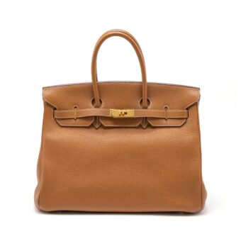 Hermes Birkin 35 Togo Gold GHW Square I