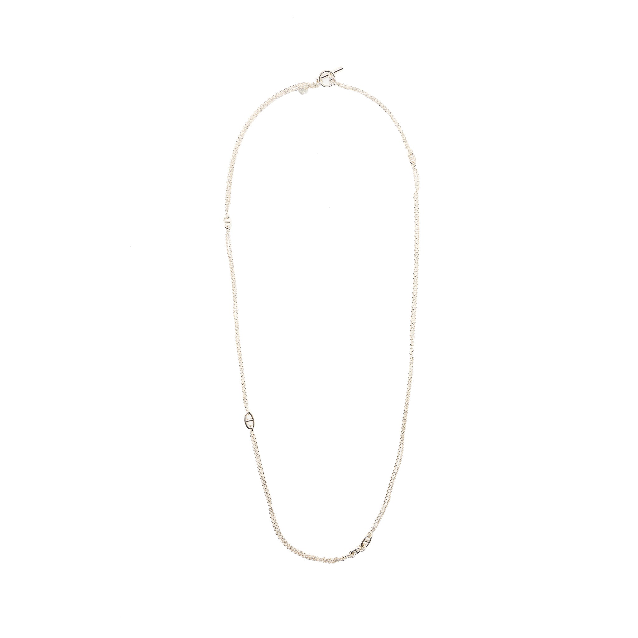 Hermes Sautoir Farandole Long Necklace Silver
