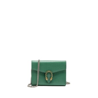Gucci Dionysus Wallet On Chain Calfskin Green Multicolour Hardware